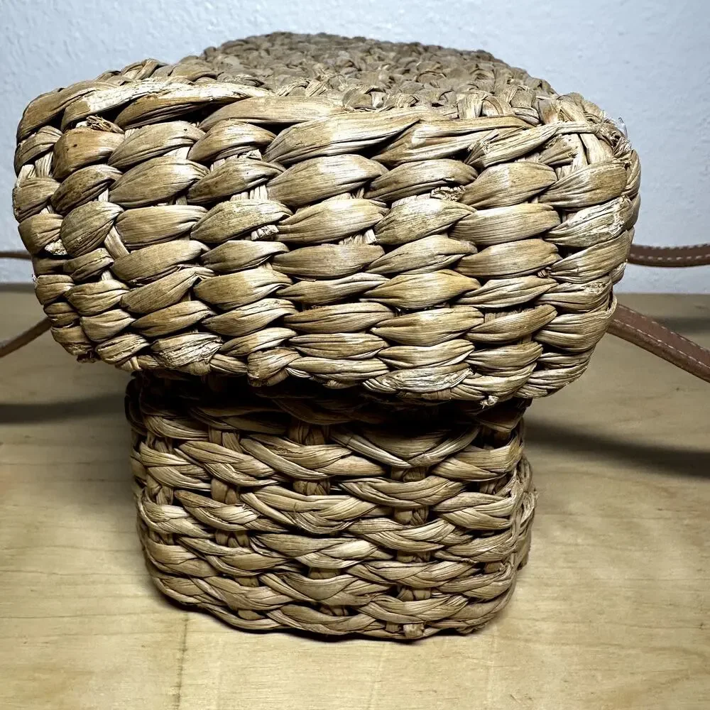 Kate Spade New York Picnic Bag Wicker Basket Box Rattan Handwoven Tan